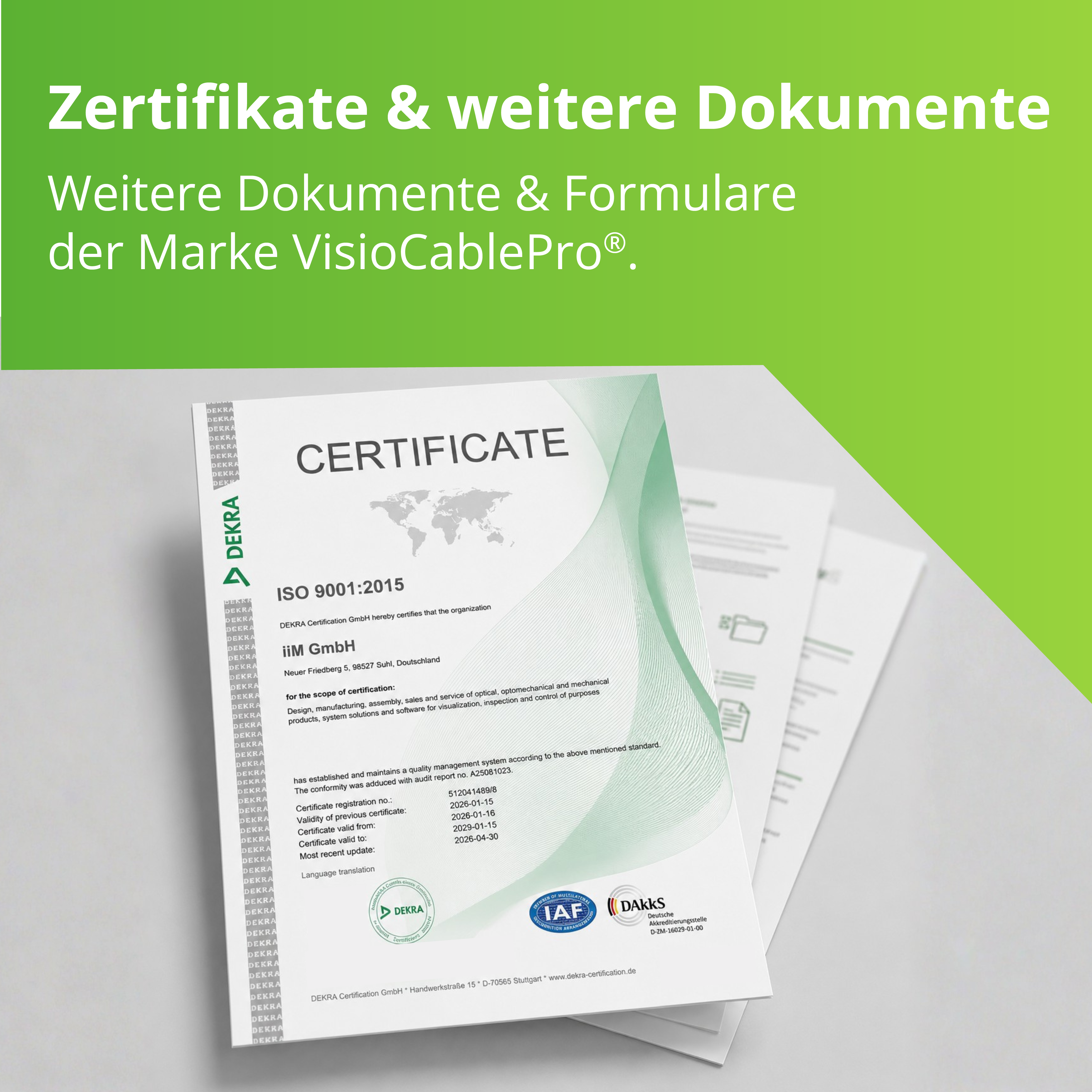 Zertifikate & weitere Dokumente